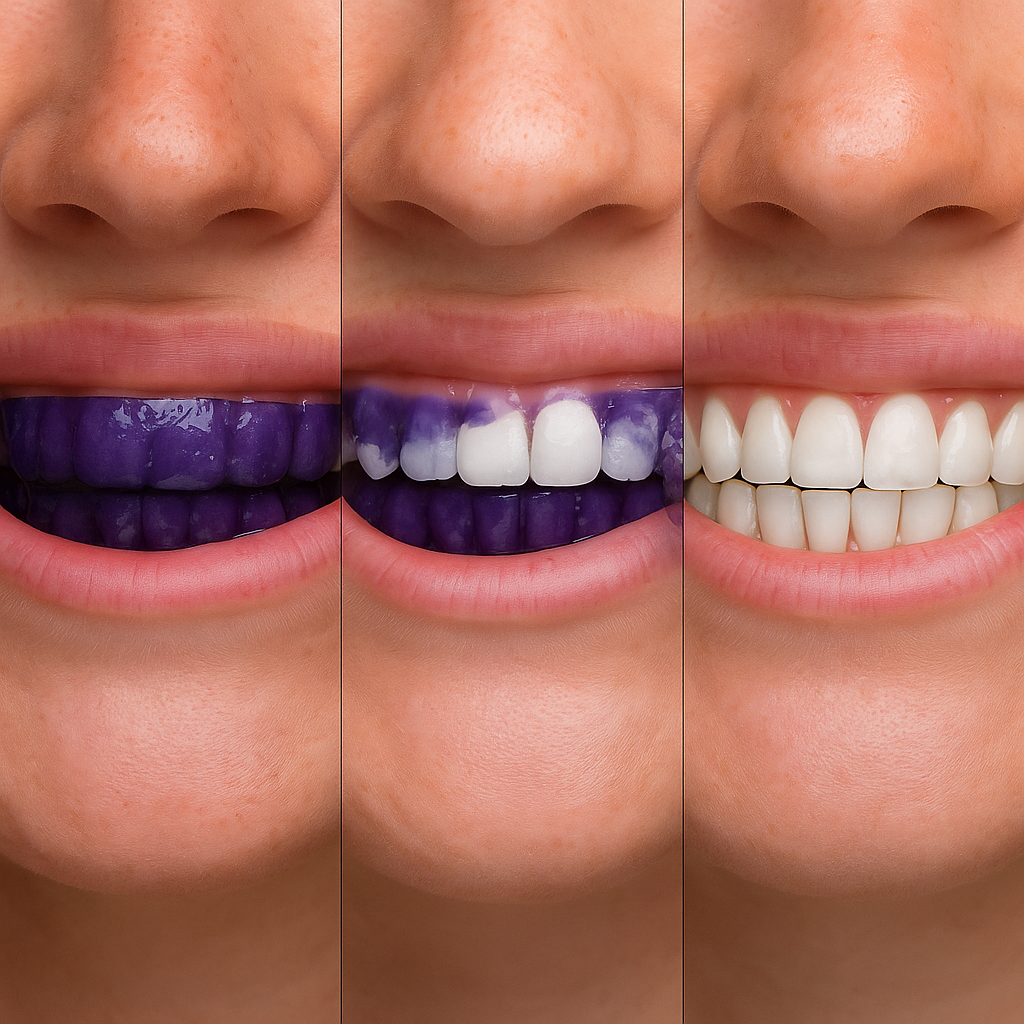 Bandes Blanchissantes V34 Anti-Teinte Jaune – Technologie Violet